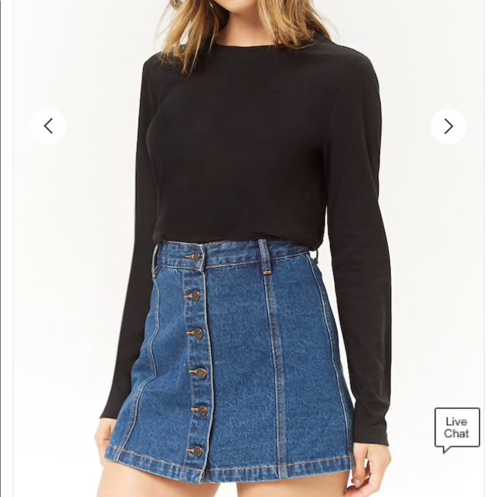 Forever 21 Black Long-Sleeve Shirt